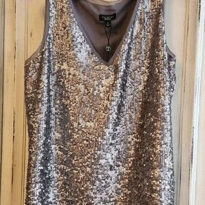 Talbots Silver Sequin Women's Top